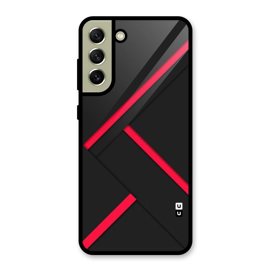 Red Disort Stripes Glass Back Case for Galaxy S21 FE 5G