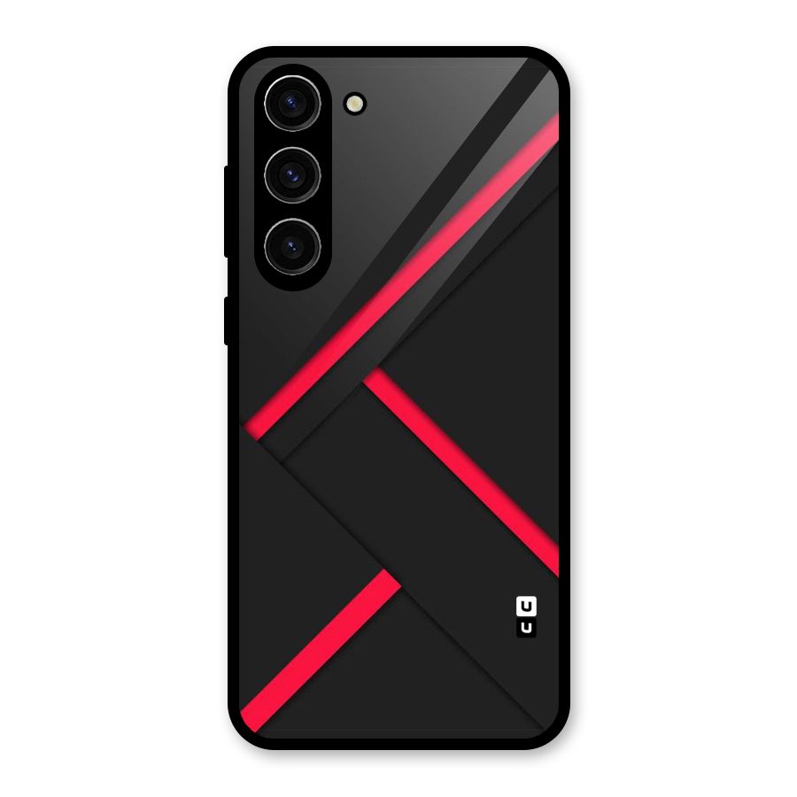 Red Disort Stripes Glass Back Case for Galaxy S23 Plus