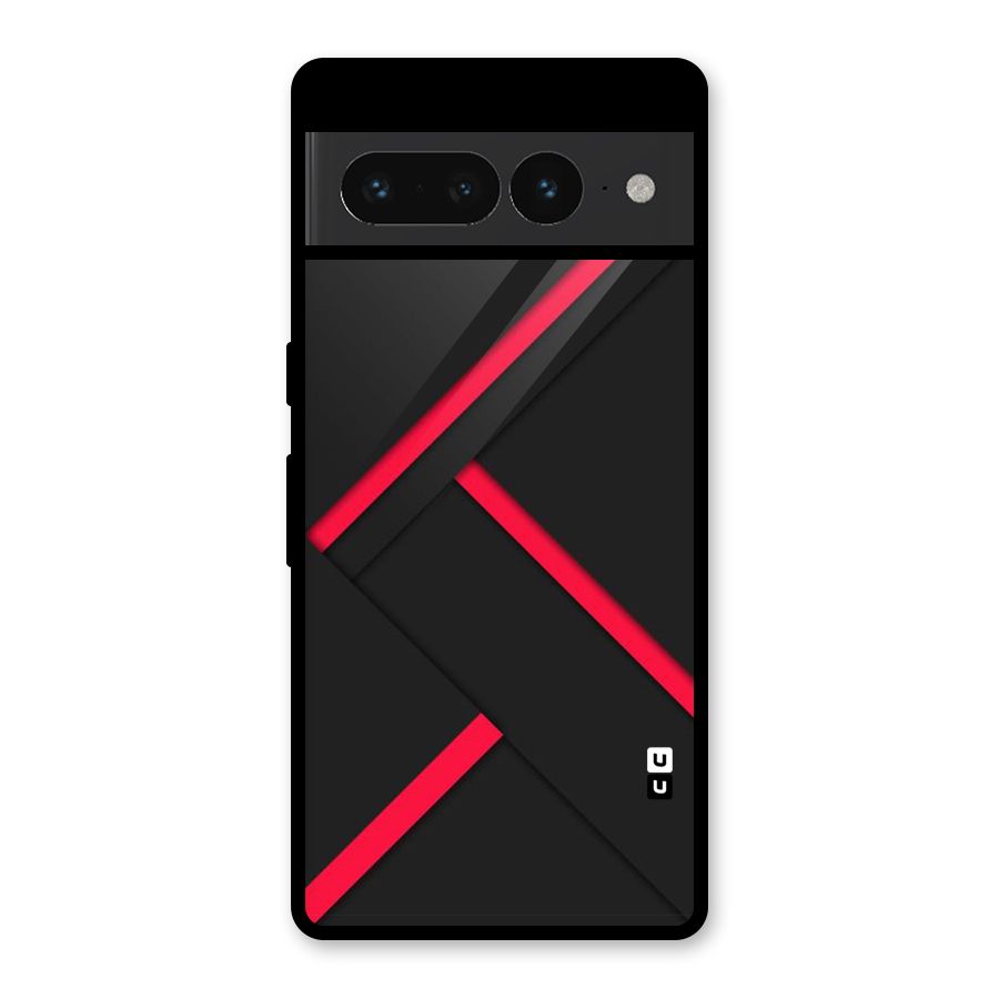 Red Disort Stripes Glass Back Case for Google Pixel 7 Pro
