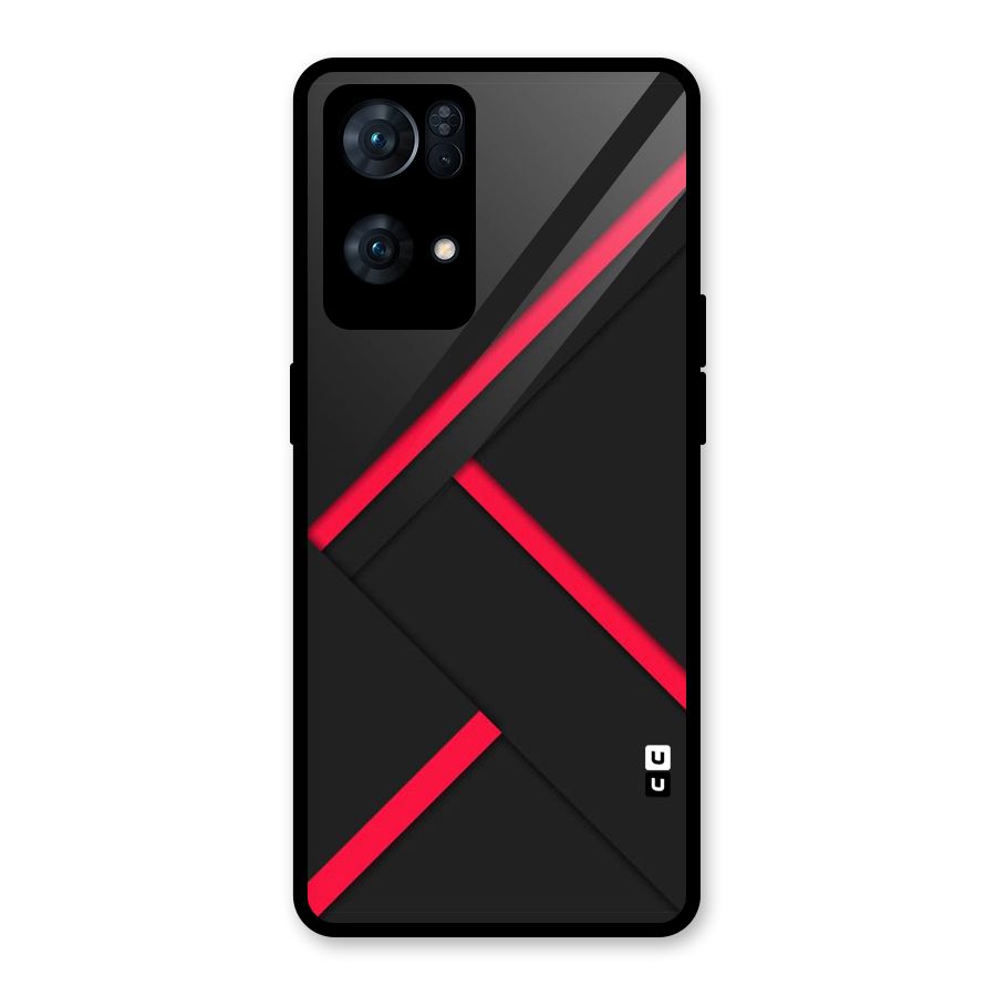 Red Disort Stripes Glass Back Case for Oppo Reno7 Pro 5G