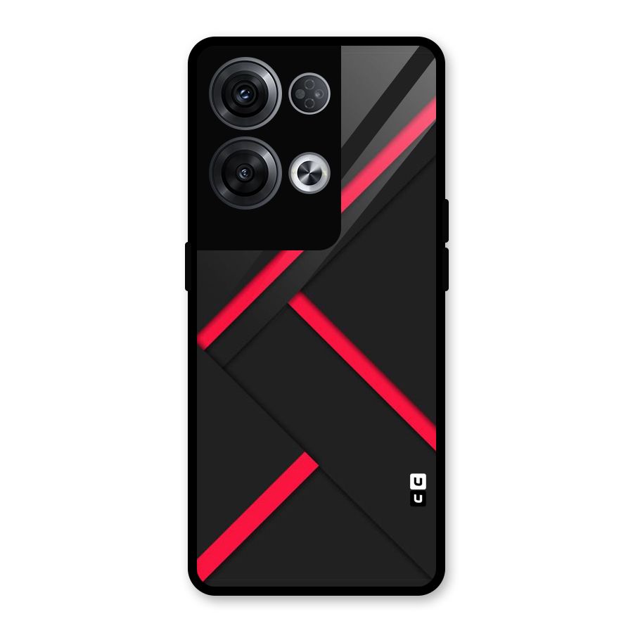 Red Disort Stripes Glass Back Case for Oppo Reno8 Pro 5G
