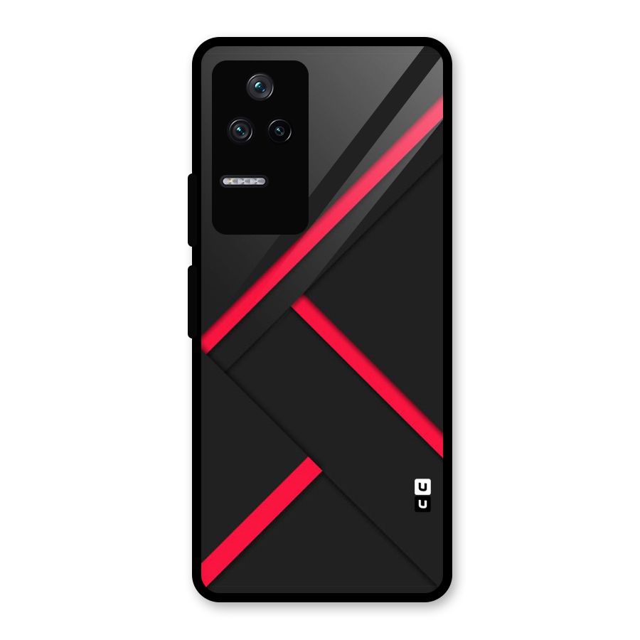 Red Disort Stripes Glass Back Case for Poco F4 5G
