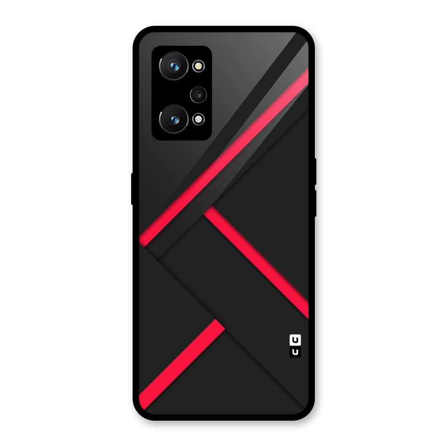 Red Disort Stripes Glass Back Case for Realme GT Neo 3T