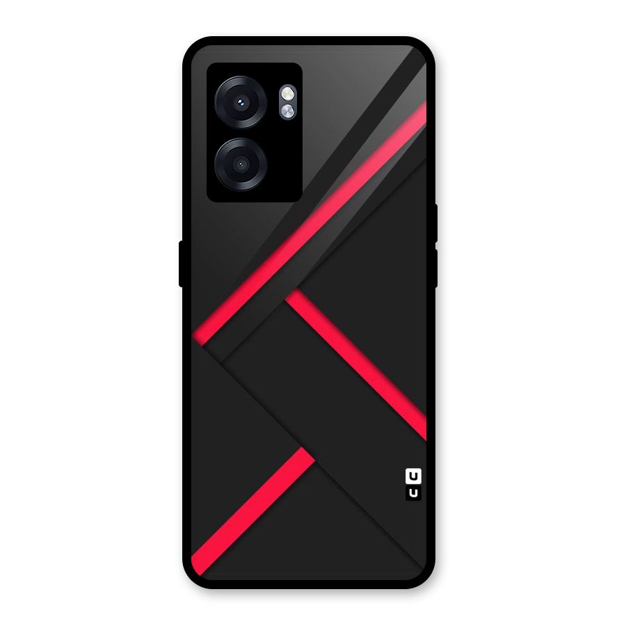 Red Disort Stripes Glass Back Case for Realme Narzo 50 5G