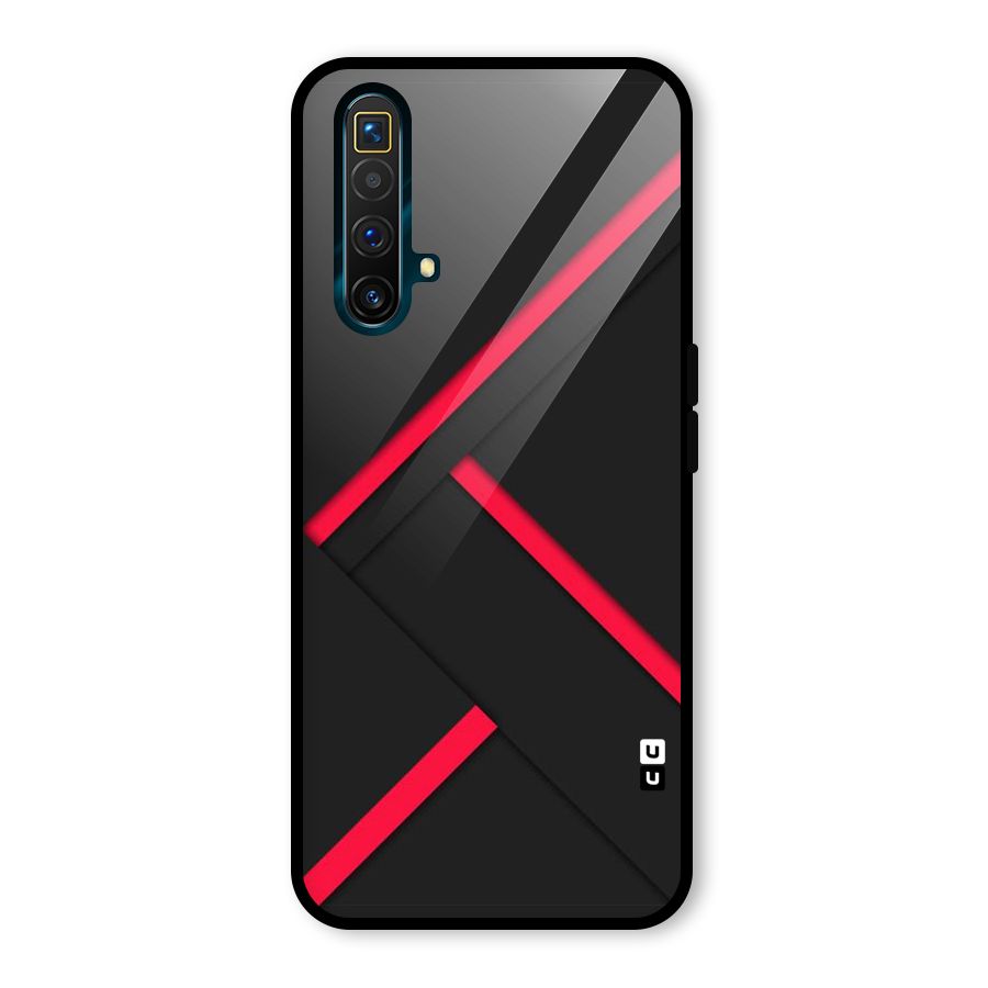 Red Disort Stripes Glass Back Case for Realme X3 SuperZoom