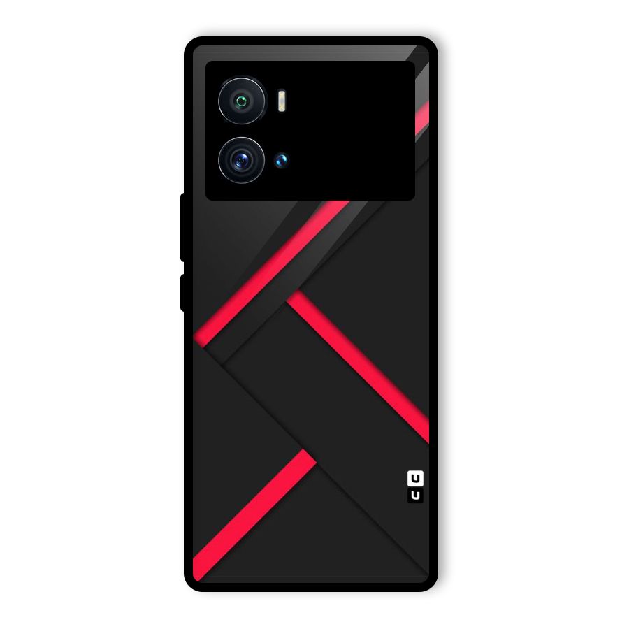 Red Disort Stripes Glass Back Case for Vivo iQOO 9 Pro