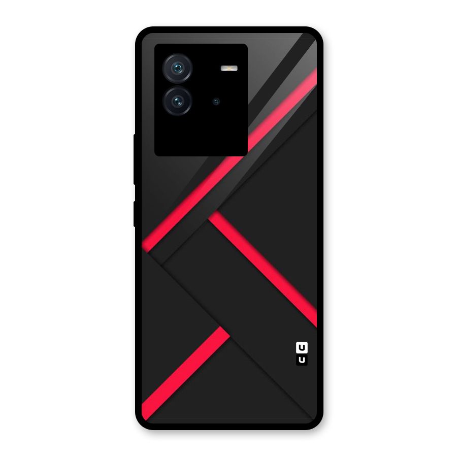 Red Disort Stripes Glass Back Case for Vivo iQOO Neo 6 5G