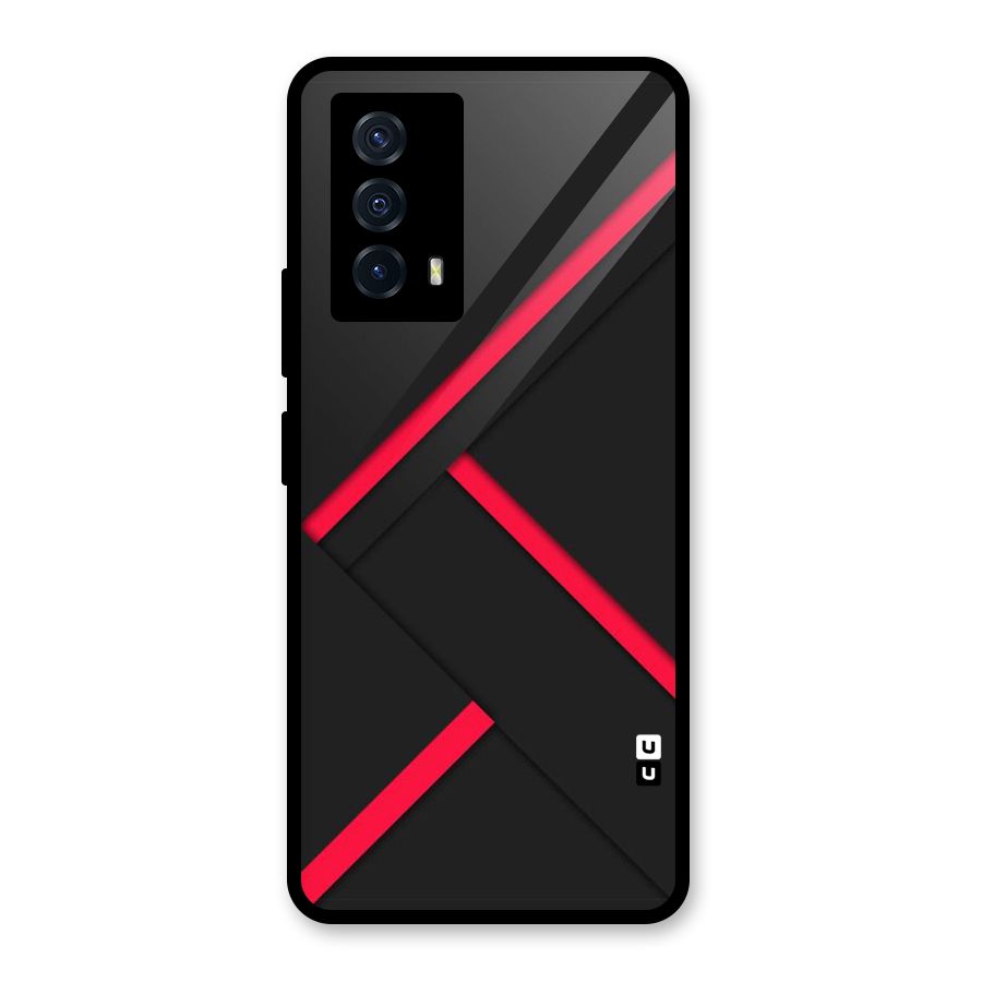 Red Disort Stripes Glass Back Case for Vivo iQOO Z5