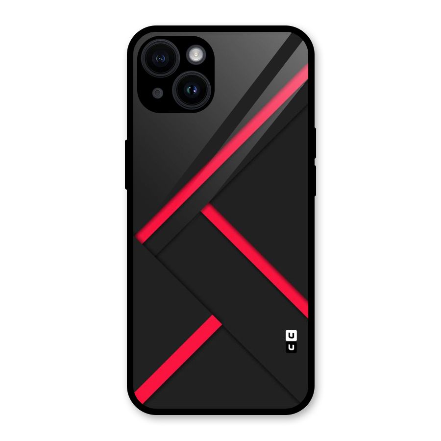 Red Disort Stripes Glass Back Case for iPhone 14