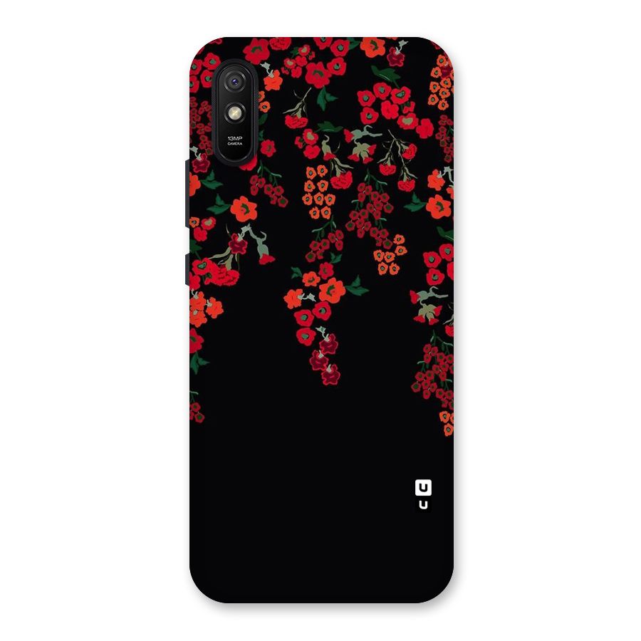 Red Floral Pattern Back Case for Redmi 9A