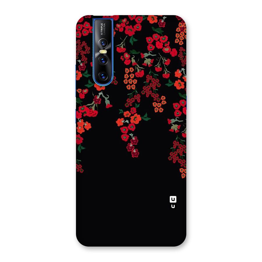 Red Floral Pattern Back Case for Vivo V15 Pro