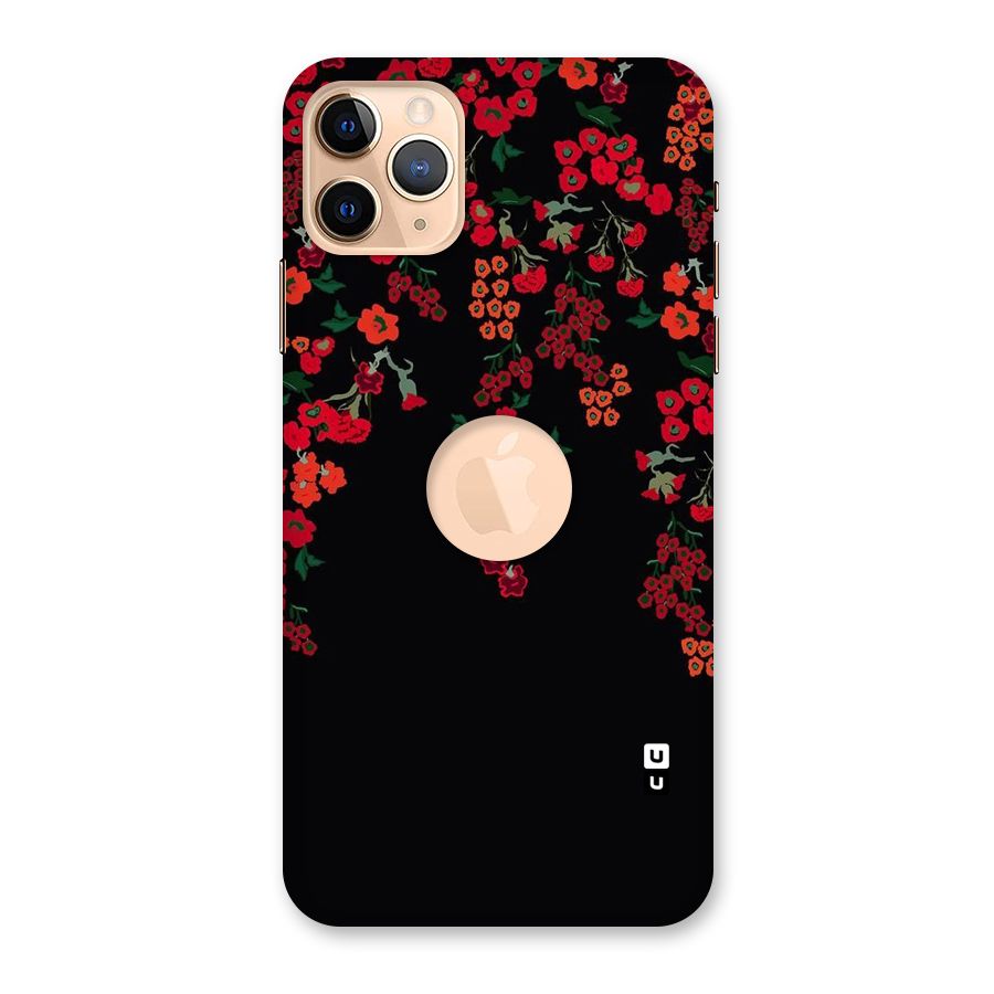 Red Floral Pattern Back Case for iPhone 11 Pro Max Logo Cut