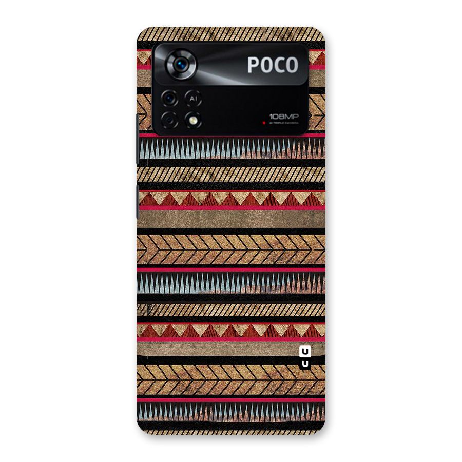 Red Indie Pattern Back Case for Poco X4 Pro 5G