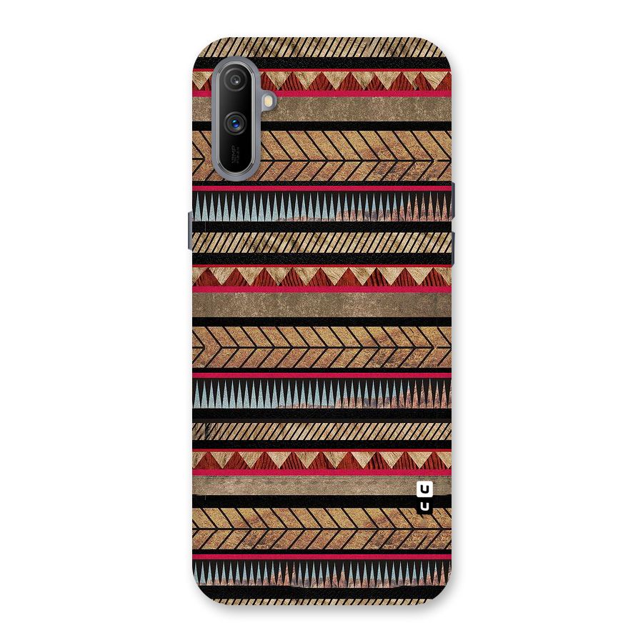 Red Indie Pattern Back Case for Realme C3