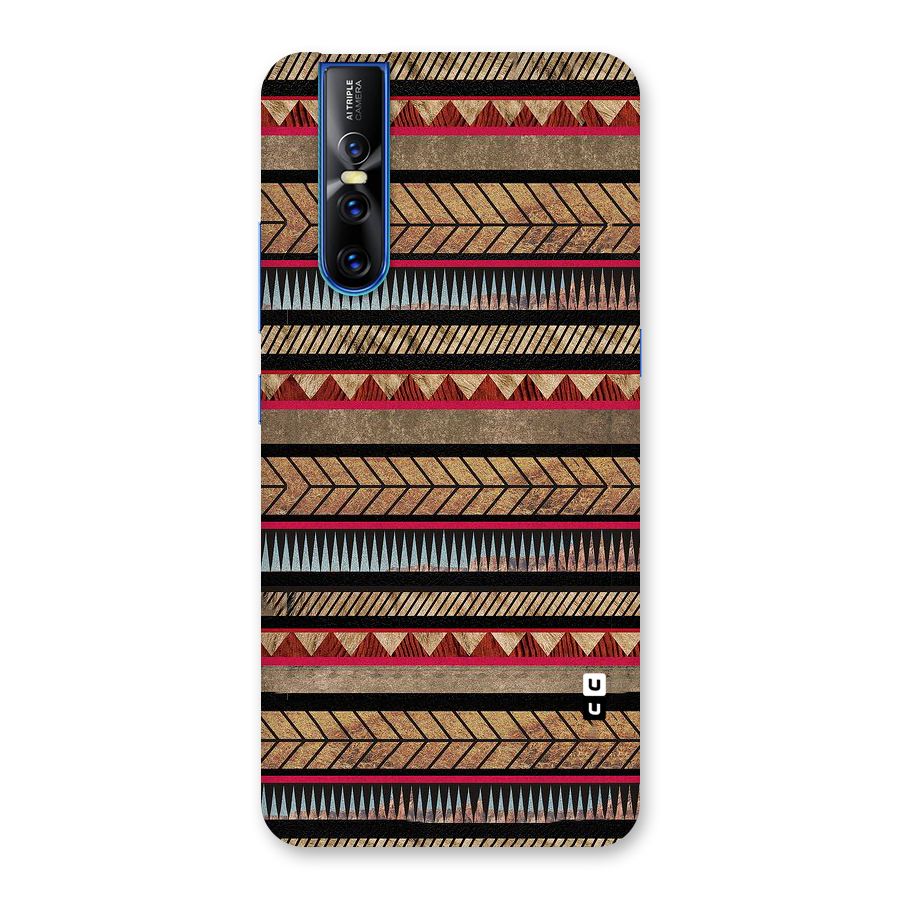 Red Indie Pattern Back Case for Vivo V15 Pro