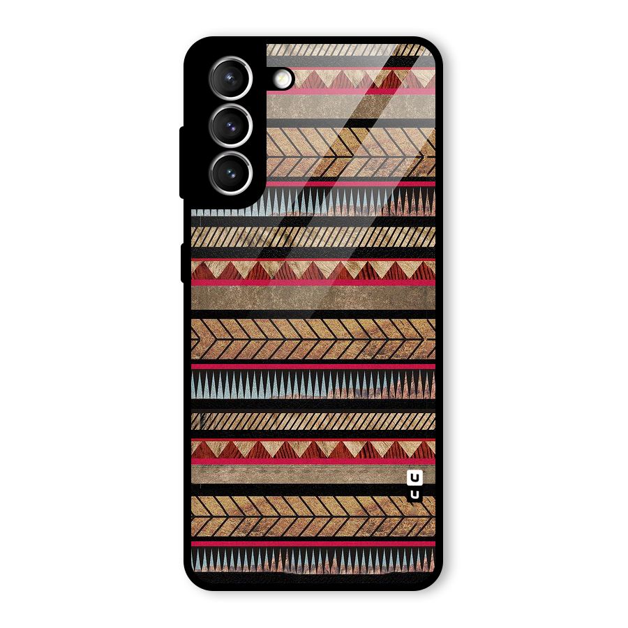 Red Indie Pattern Glass Back Case for Galaxy S21 5G