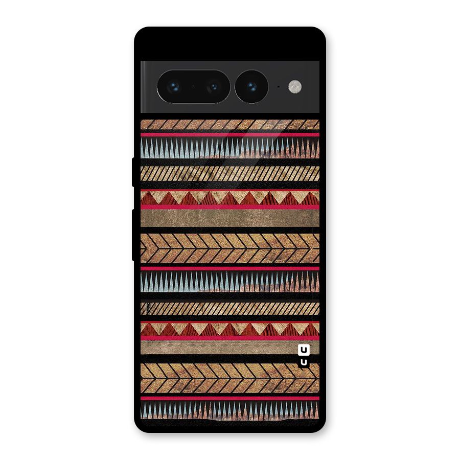 Red Indie Pattern Glass Back Case for Google Pixel 7 Pro