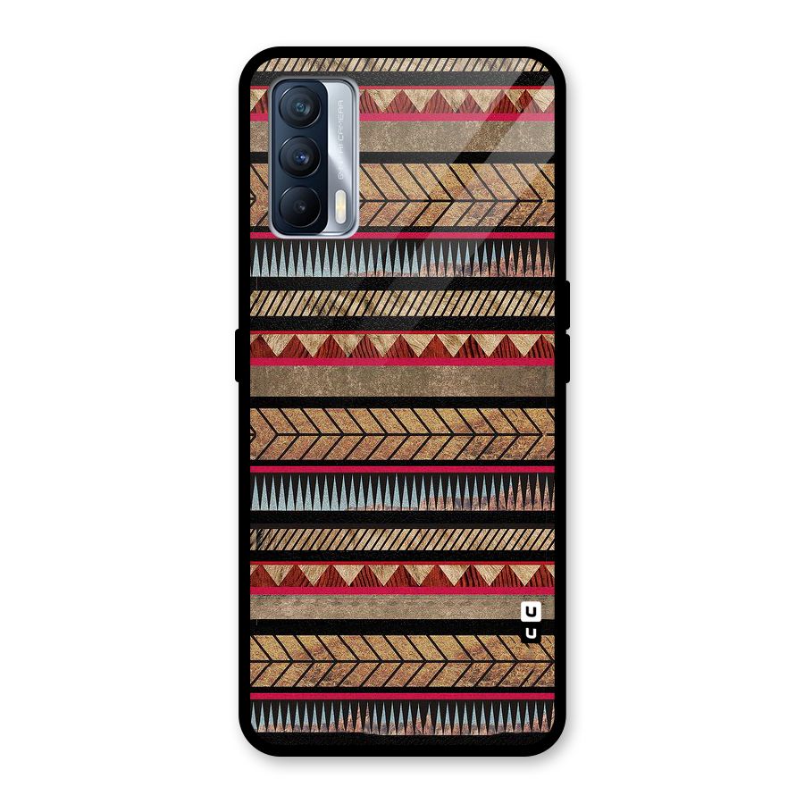 Red Indie Pattern Glass Back Case for Realme X7