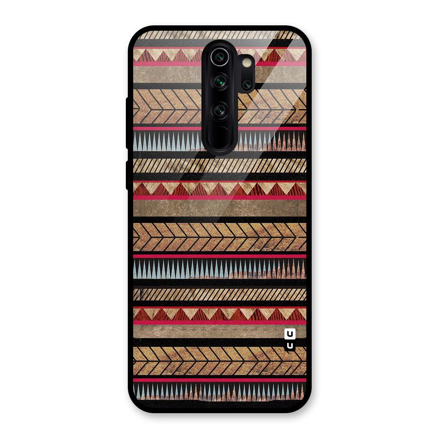 Red Indie Pattern Glass Back Case for Redmi Note 8 Pro