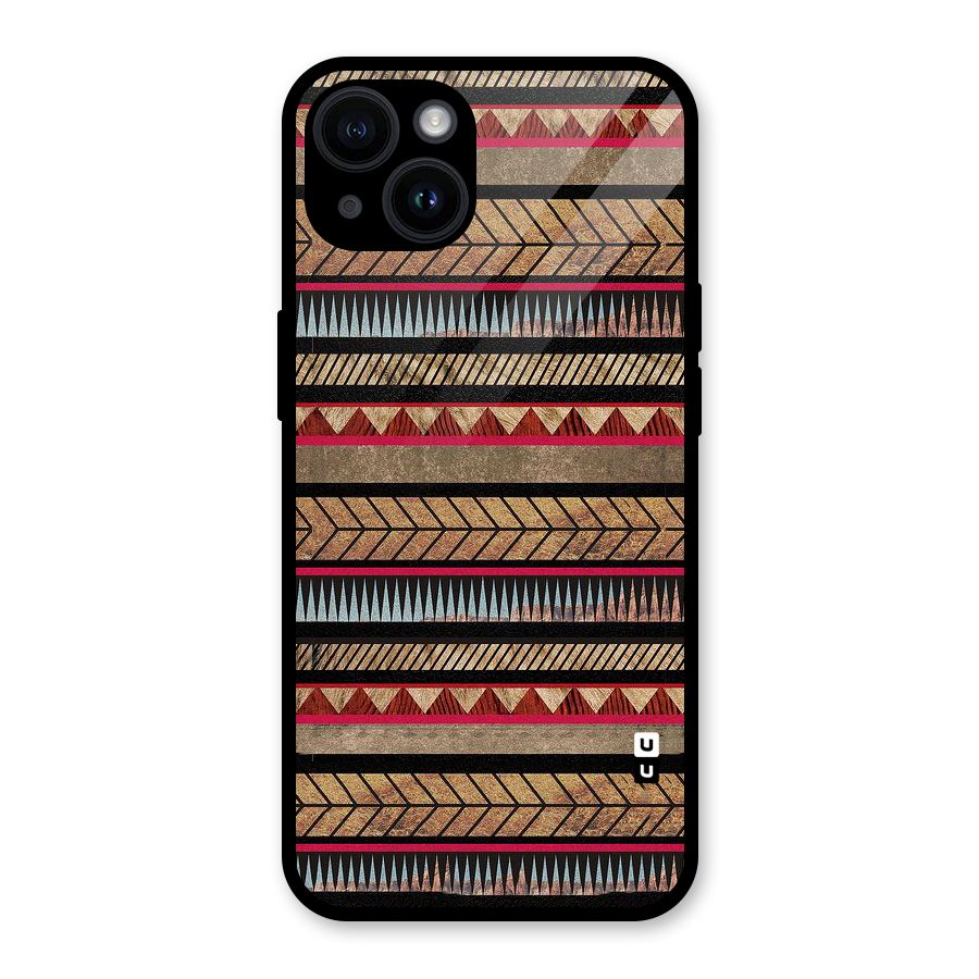 Red Indie Pattern Glass Back Case for iPhone 14