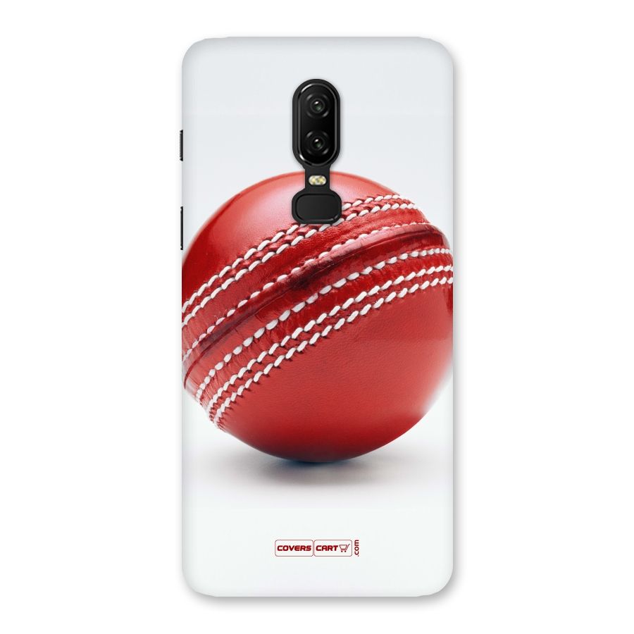 Red International Cricket Ball Back Case for OnePlus 6