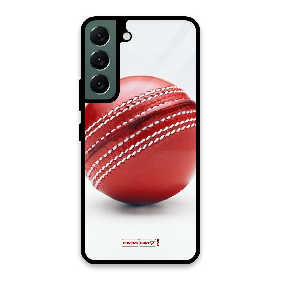 Red International Cricket Ball Glass Back Case for Galaxy S22 5G