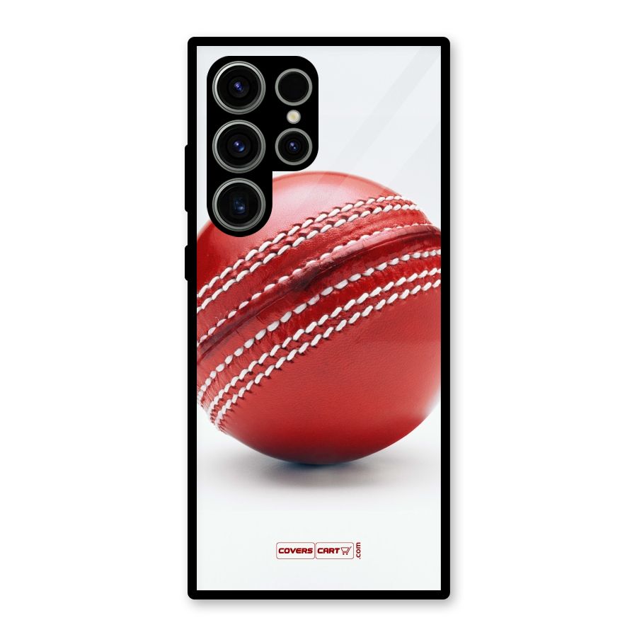 Red International Cricket Ball Glass Back Case for Galaxy S23 Ultra