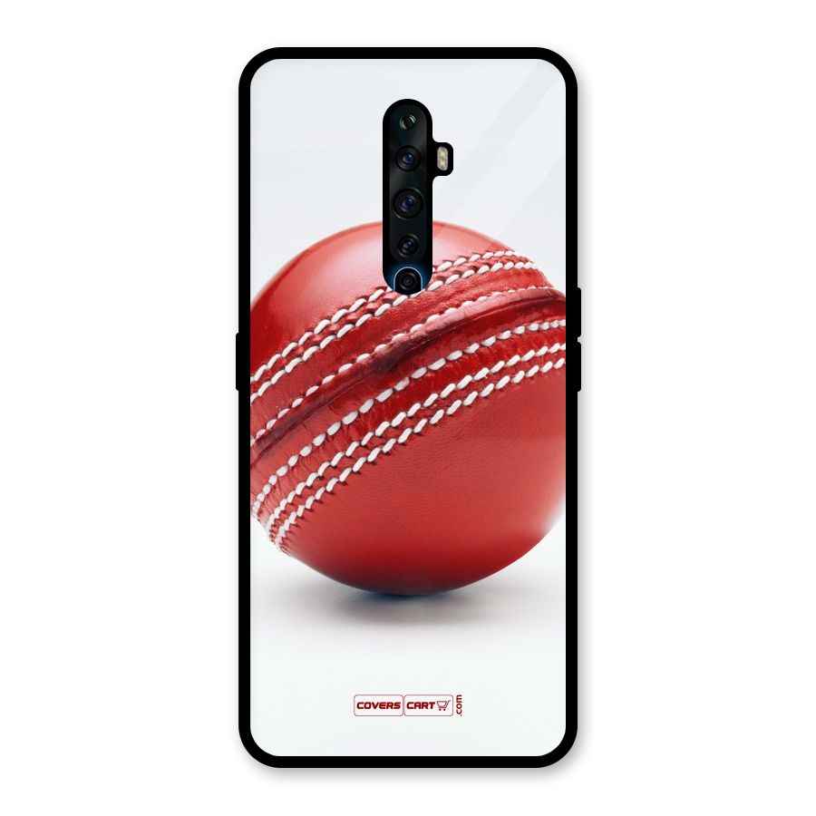 Red International Cricket Ball Glass Back Case for Oppo Reno2 F