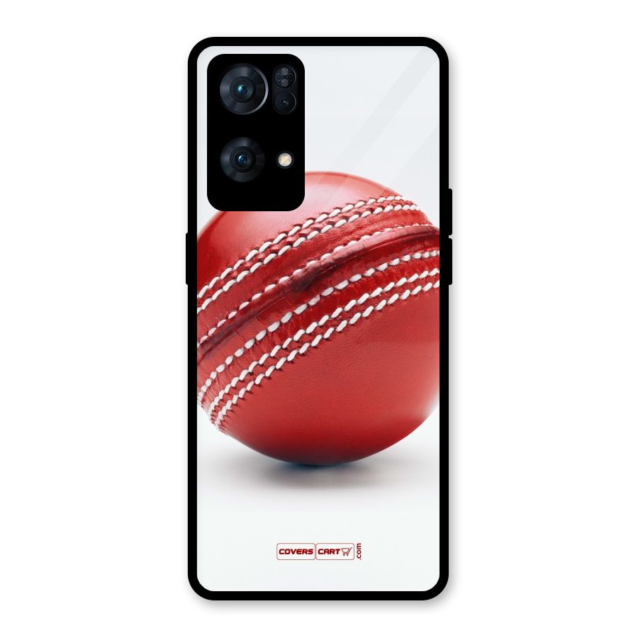 Red International Cricket Ball Glass Back Case for Oppo Reno7 Pro 5G