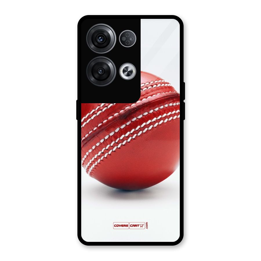 Red International Cricket Ball Glass Back Case for Oppo Reno8 Pro 5G