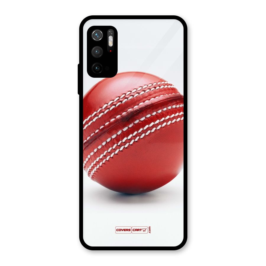 Red International Cricket Ball Glass Back Case for Poco M3 Pro 5G