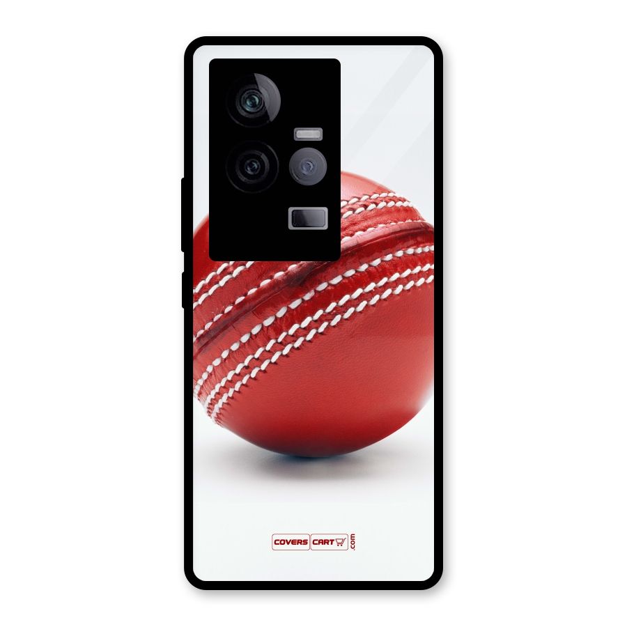 Red International Cricket Ball Glass Back Case for Vivo iQOO 11 5G