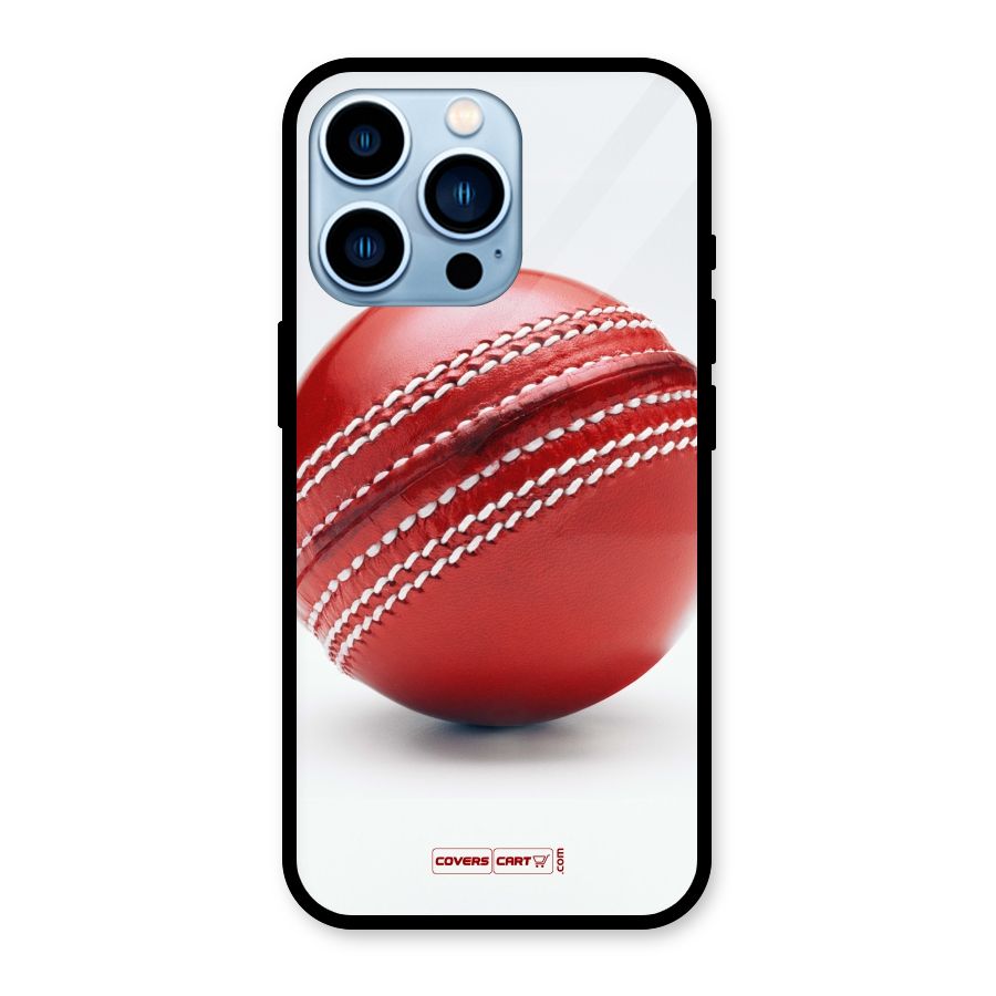 Red International Cricket Ball Glass Back Case for iPhone 13 Pro