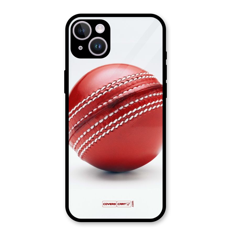 Red International Cricket Ball Glass Back Case for iPhone 14 Plus
