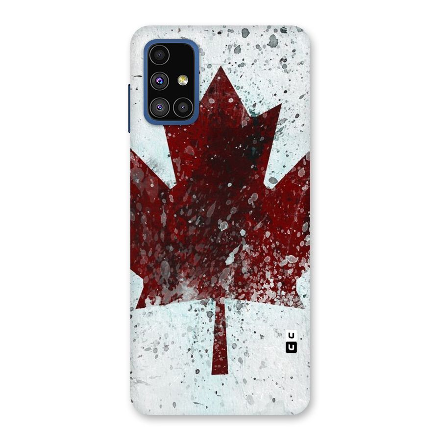 Red Maple Snow Back Case for Galaxy M51