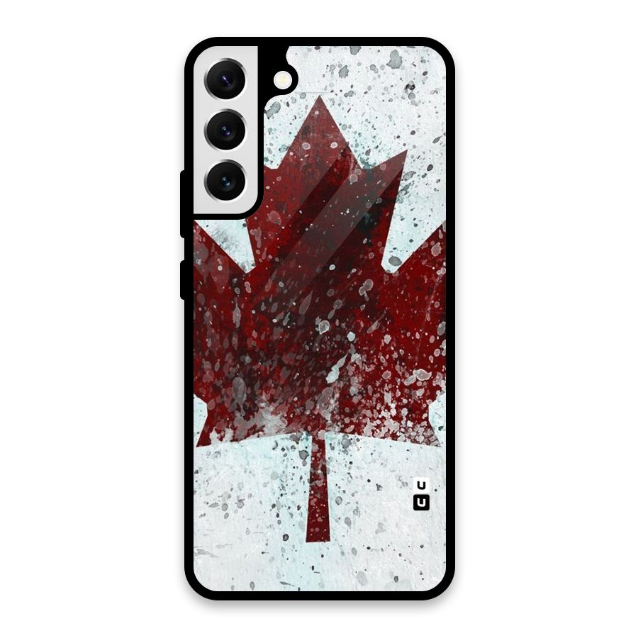 Red Maple Snow Glass Back Case for Galaxy S22 Plus 5G