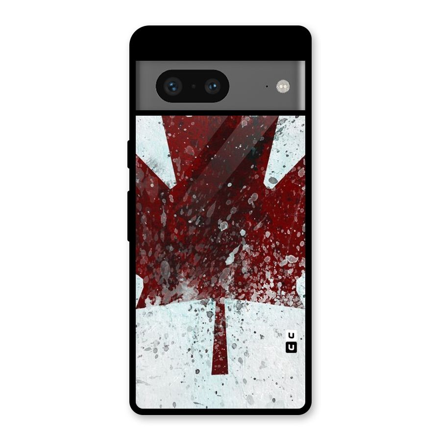 Red Maple Snow Glass Back Case for Google Pixel 7