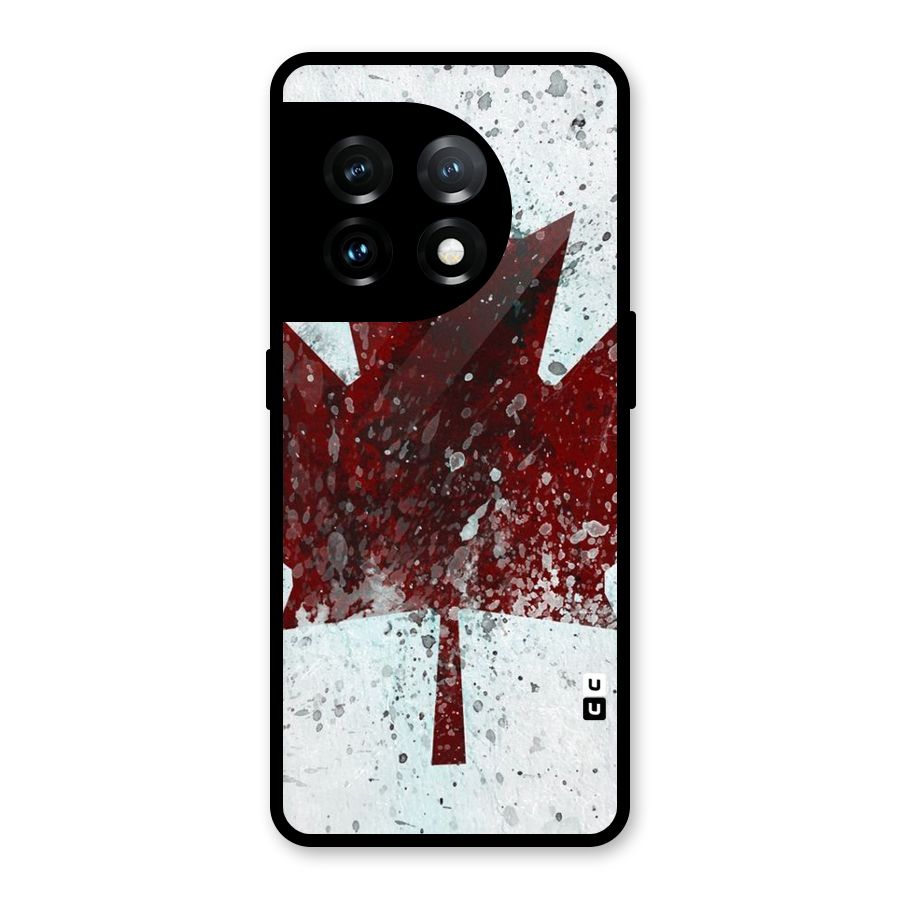Red Maple Snow Glass Back Case for OnePlus 11