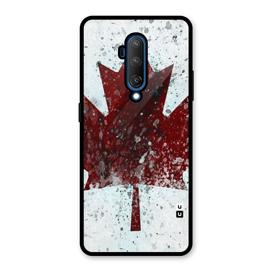 Red Maple Snow Glass Back Case for OnePlus 7T Pro