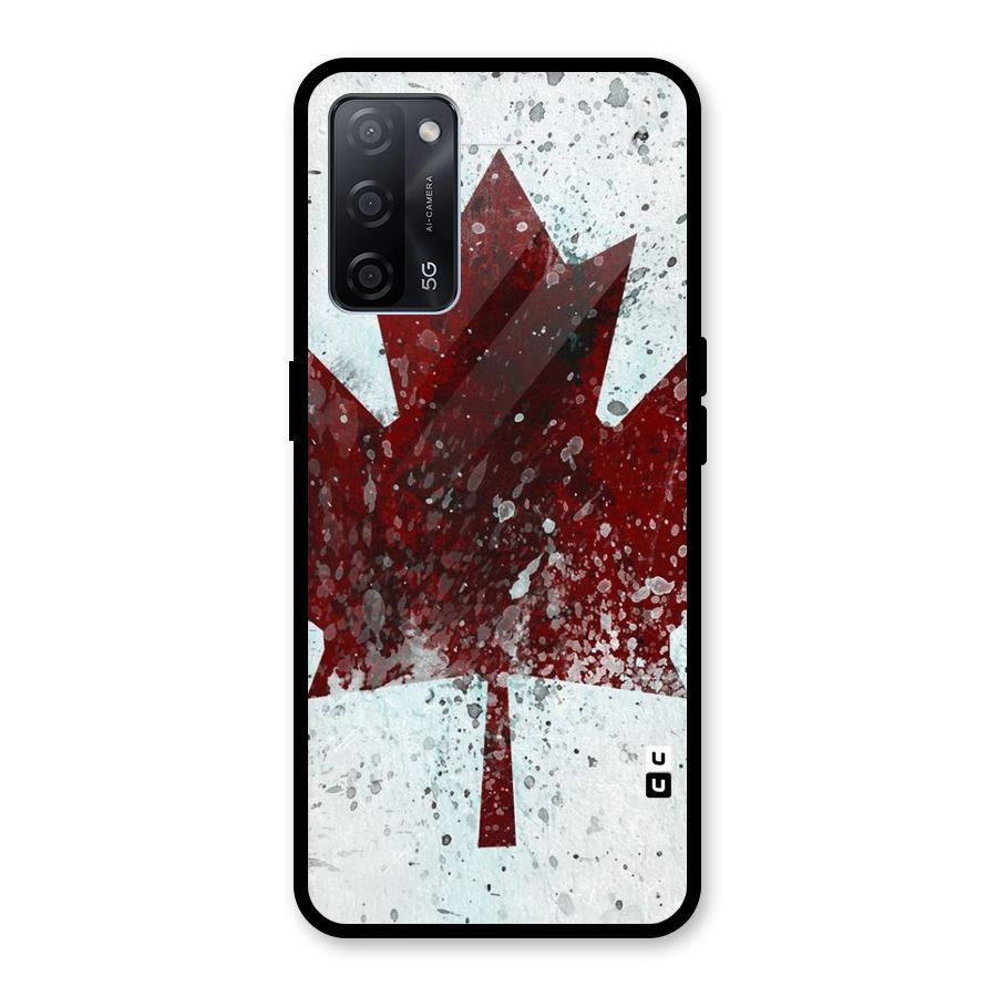 Red Maple Snow Glass Back Case for Oppo A53s 5G