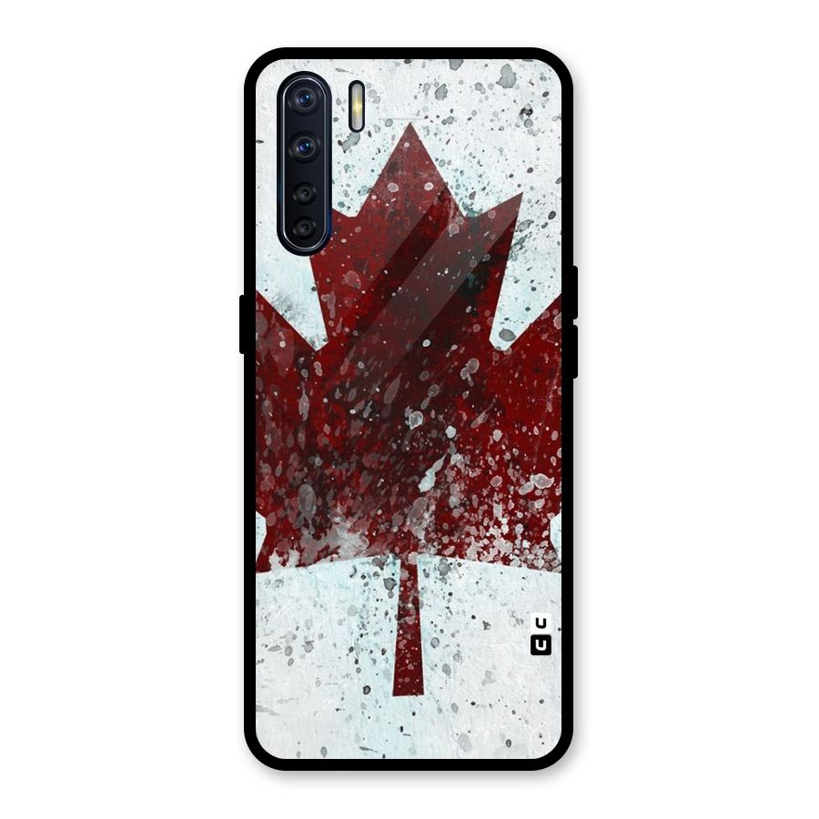 Red Maple Snow Glass Back Case for Oppo F15
