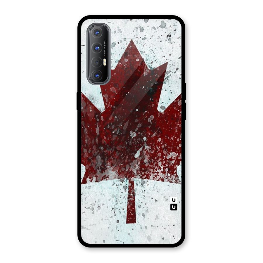 Red Maple Snow Glass Back Case for Oppo Reno3 Pro
