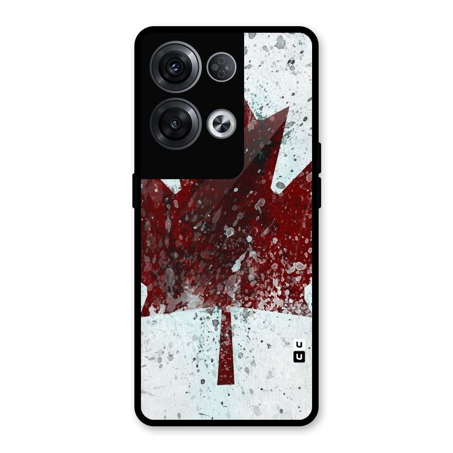 Red Maple Snow Glass Back Case for Oppo Reno8 Pro 5G