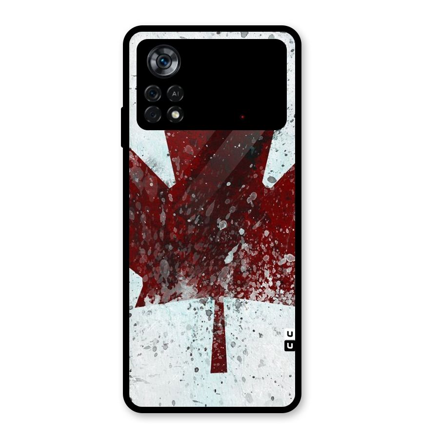 Red Maple Snow Glass Back Case for Poco X4 Pro 5G
