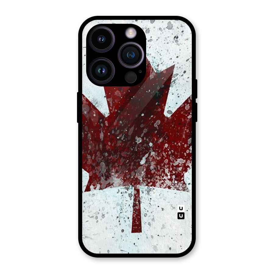 Red Maple Snow Glass Back Case for iPhone 14 Pro
