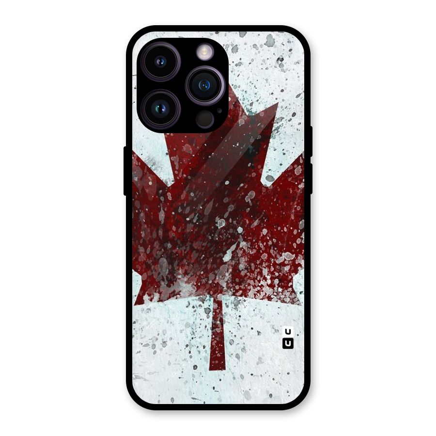 Red Maple Snow Glass Back Case for iPhone 14 Pro Max