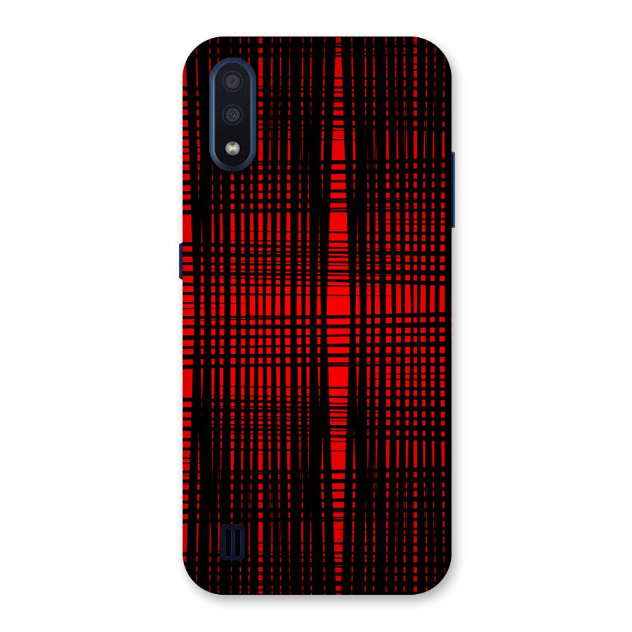 Red Net Design Back Case for Galaxy M01