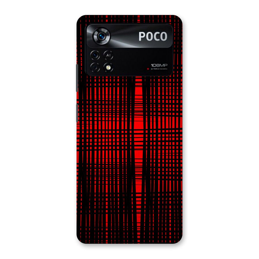 Red Net Design Back Case for Poco X4 Pro 5G