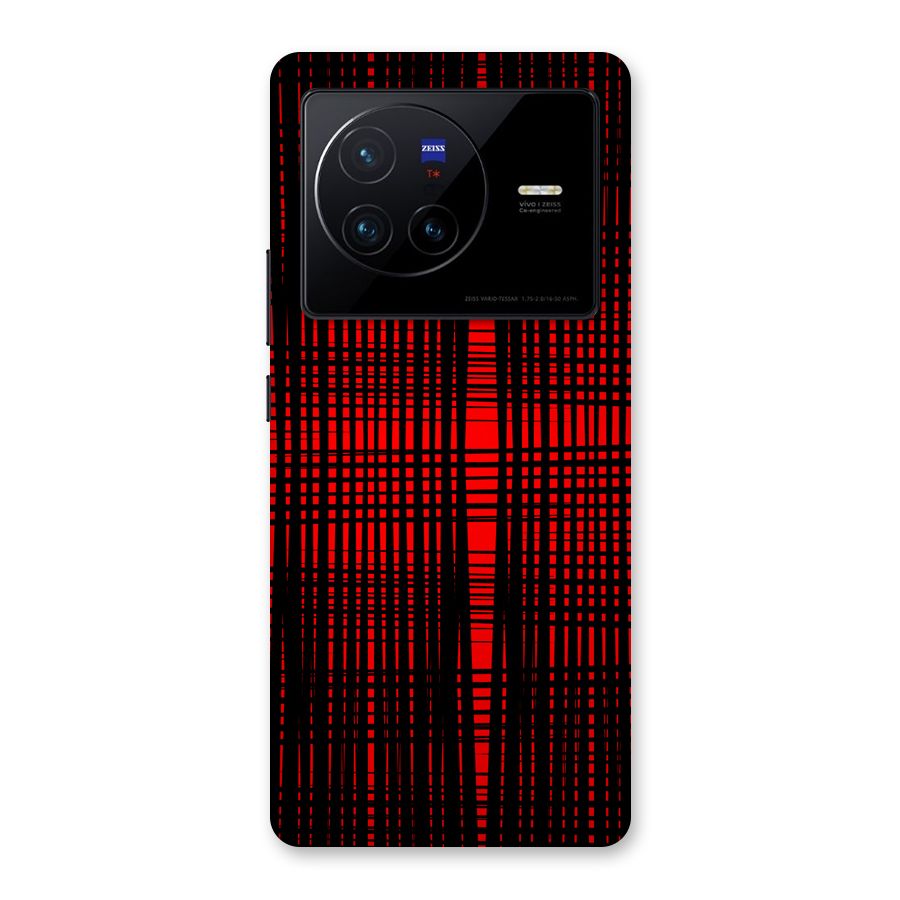Red Net Design Back Case for Vivo X80