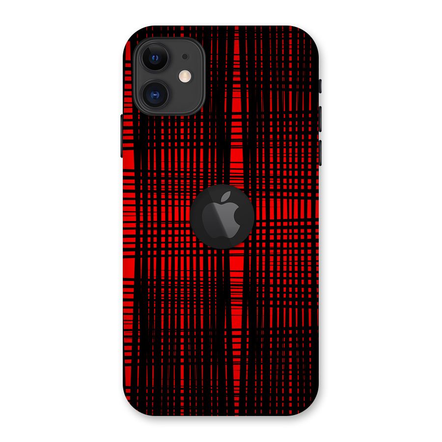 Red Net Design Back Case for iPhone 11 Logo Cut